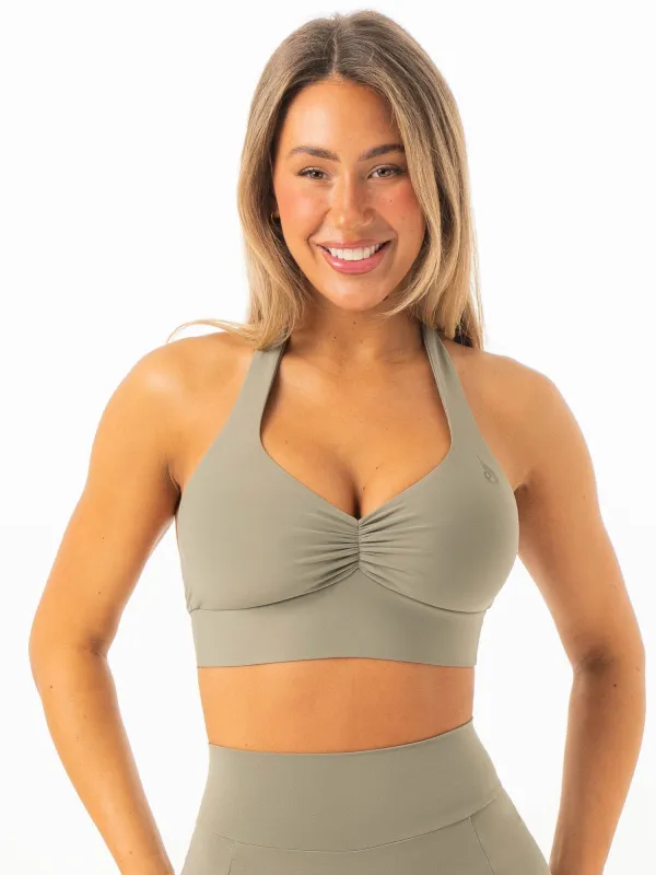 NKD Scrunch Halter Bra - Khaki sold by Ryderwear
