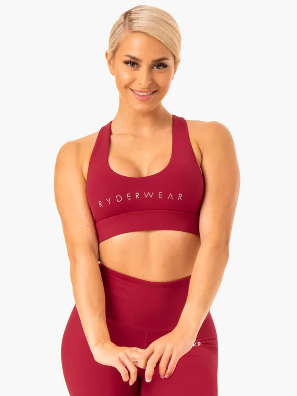 Staples Cross Over Sports Bra - Wine Red sold by Ryderwear