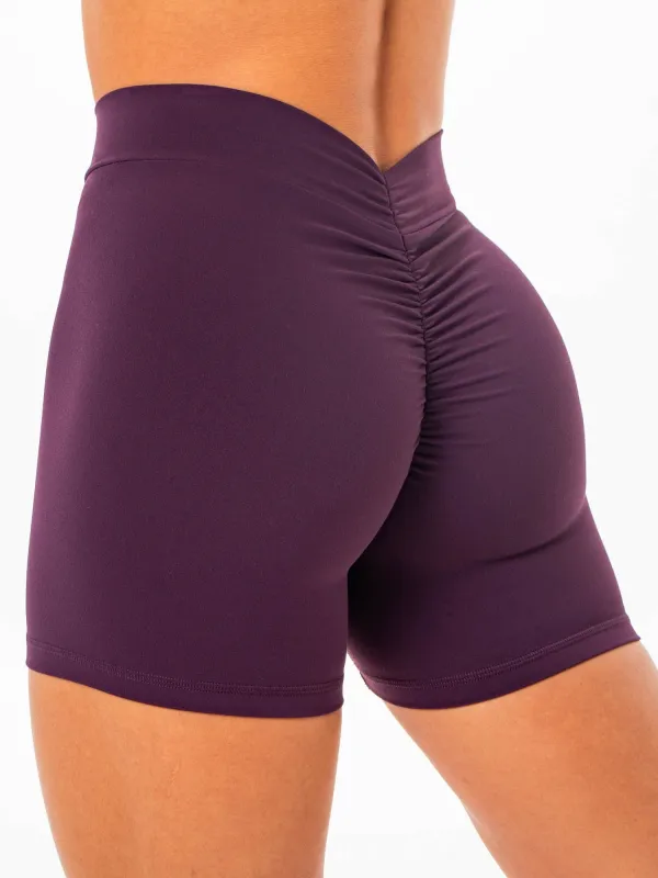 NKD V Scrunch Shorts - Merlot sold by Ryderwear