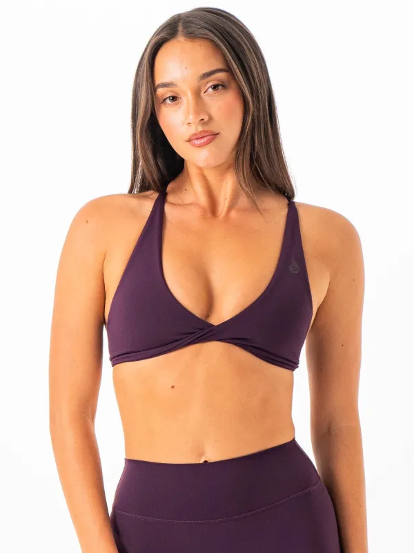 NKD Twist Sports Bra - Merlot sold by Ryderwear