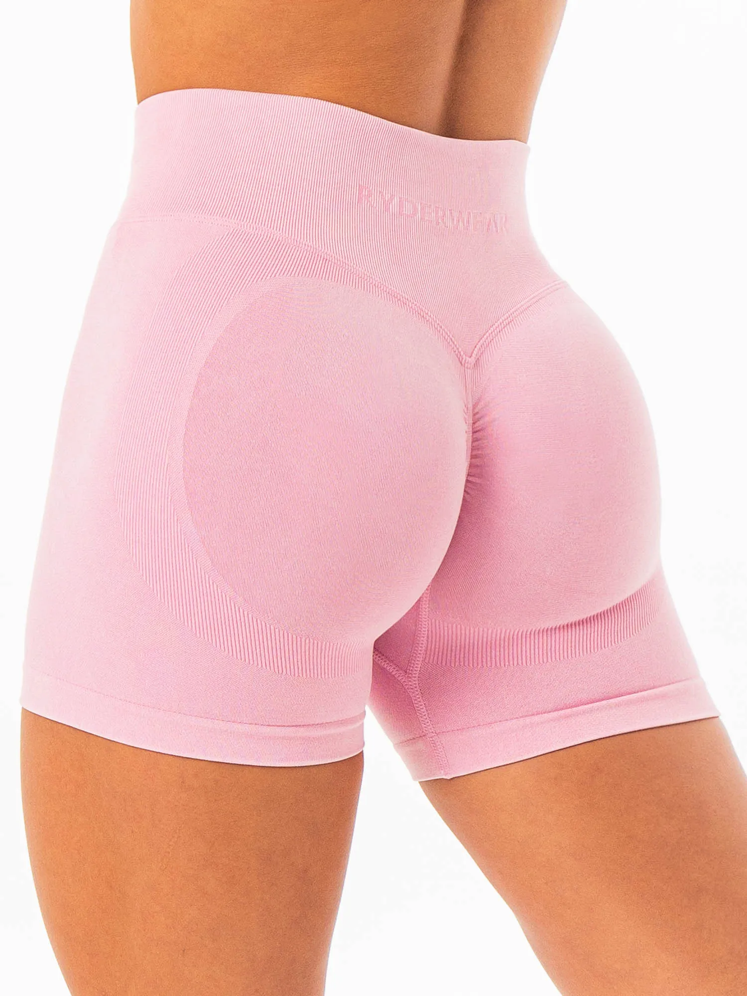 Stonewash Scrunch Seamless Shorts - Blush Stonewash sold by Ryderwear