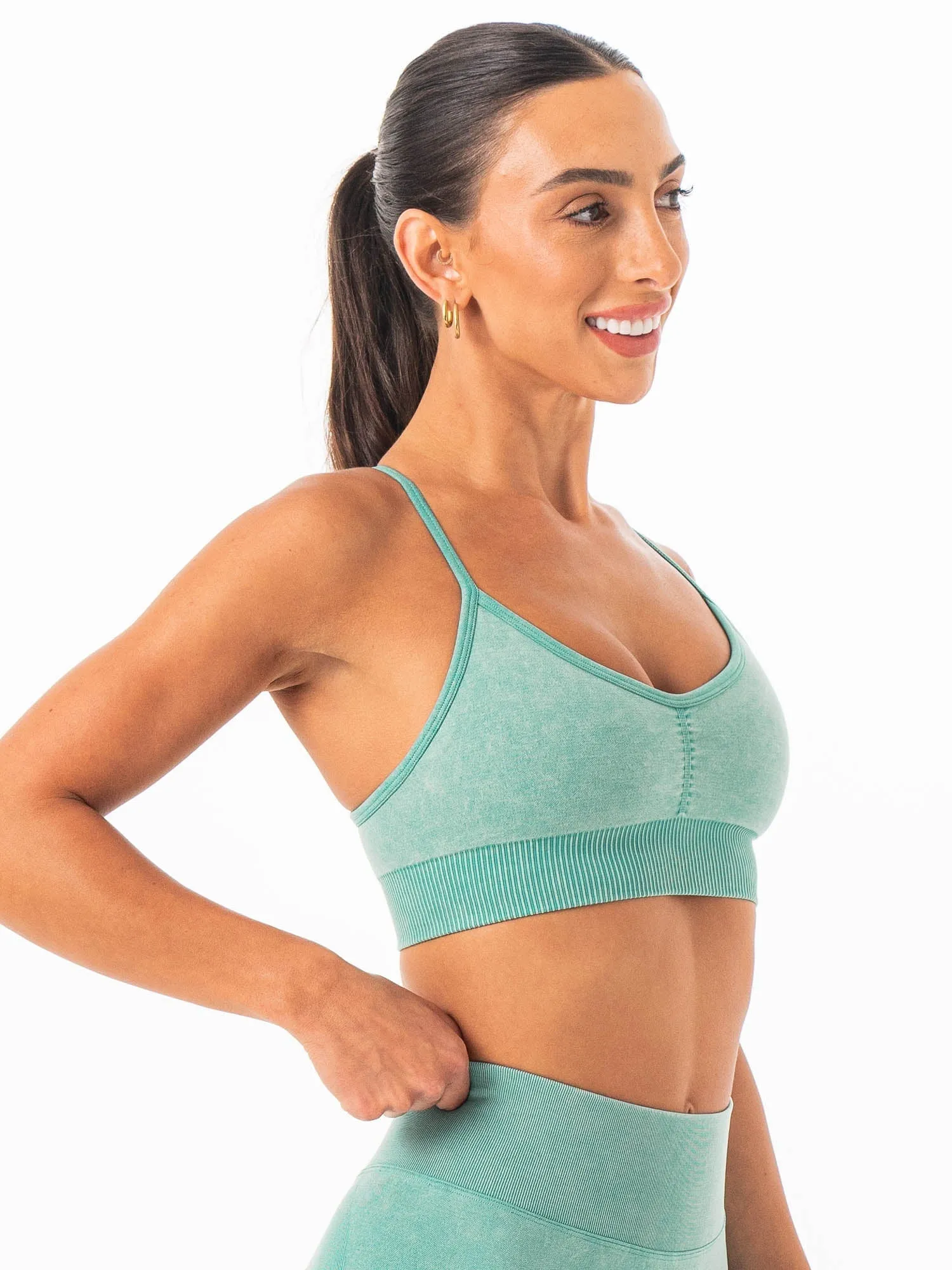 Stonewash Seamless Sports Bra - Fern Stonewash sold by Ryderwear product image thumbnail 5