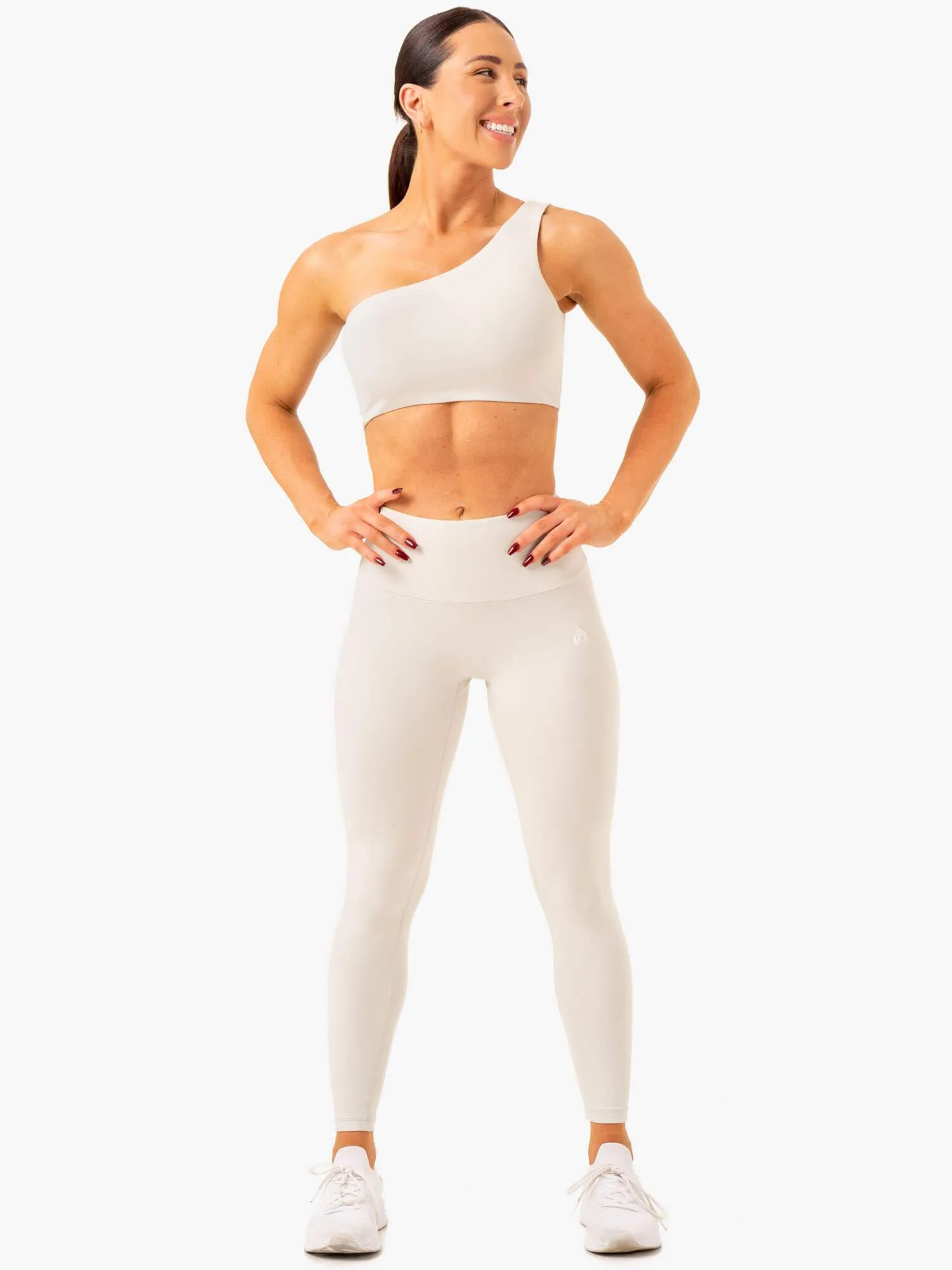 Adapt One Shoulder Sports Bra - Snow Grey sold by Ryderwear product image thumbnail 4