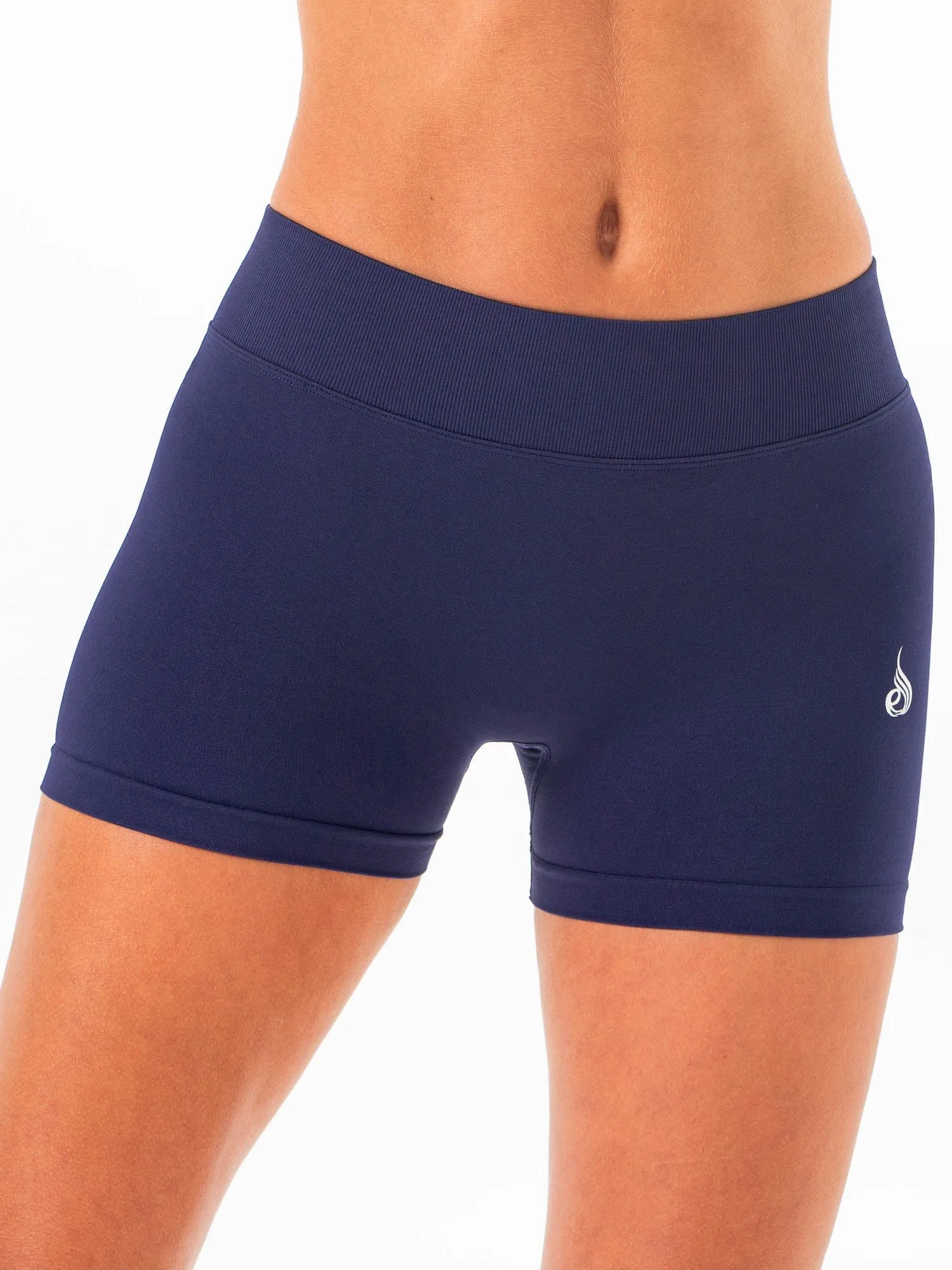 Sculpt Seamless Mini Mid Rise Shorts - Deep Blue sold by Ryderwear product image thumbnail 5