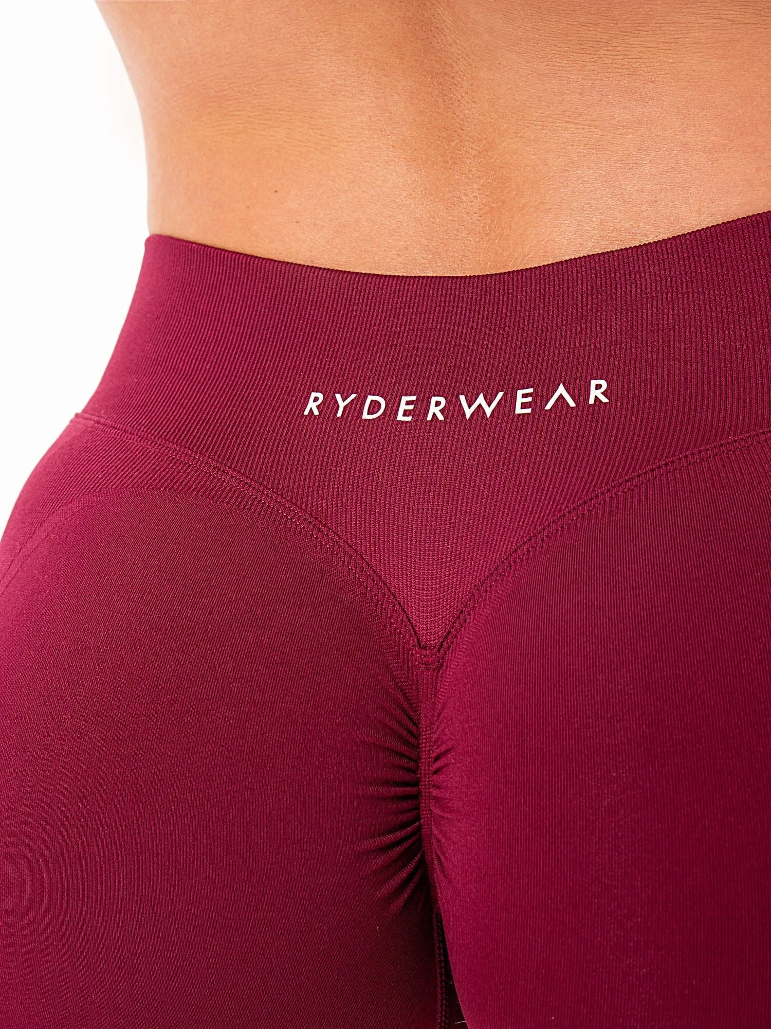 Sculpt Seamless Mini Mid Rise Shorts - Cranberry sold by Ryderwear product image thumbnail 4