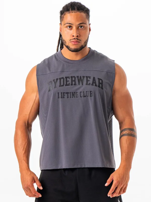 Mesh Flex Muscle Tank - Charcoal made by Ryderwear