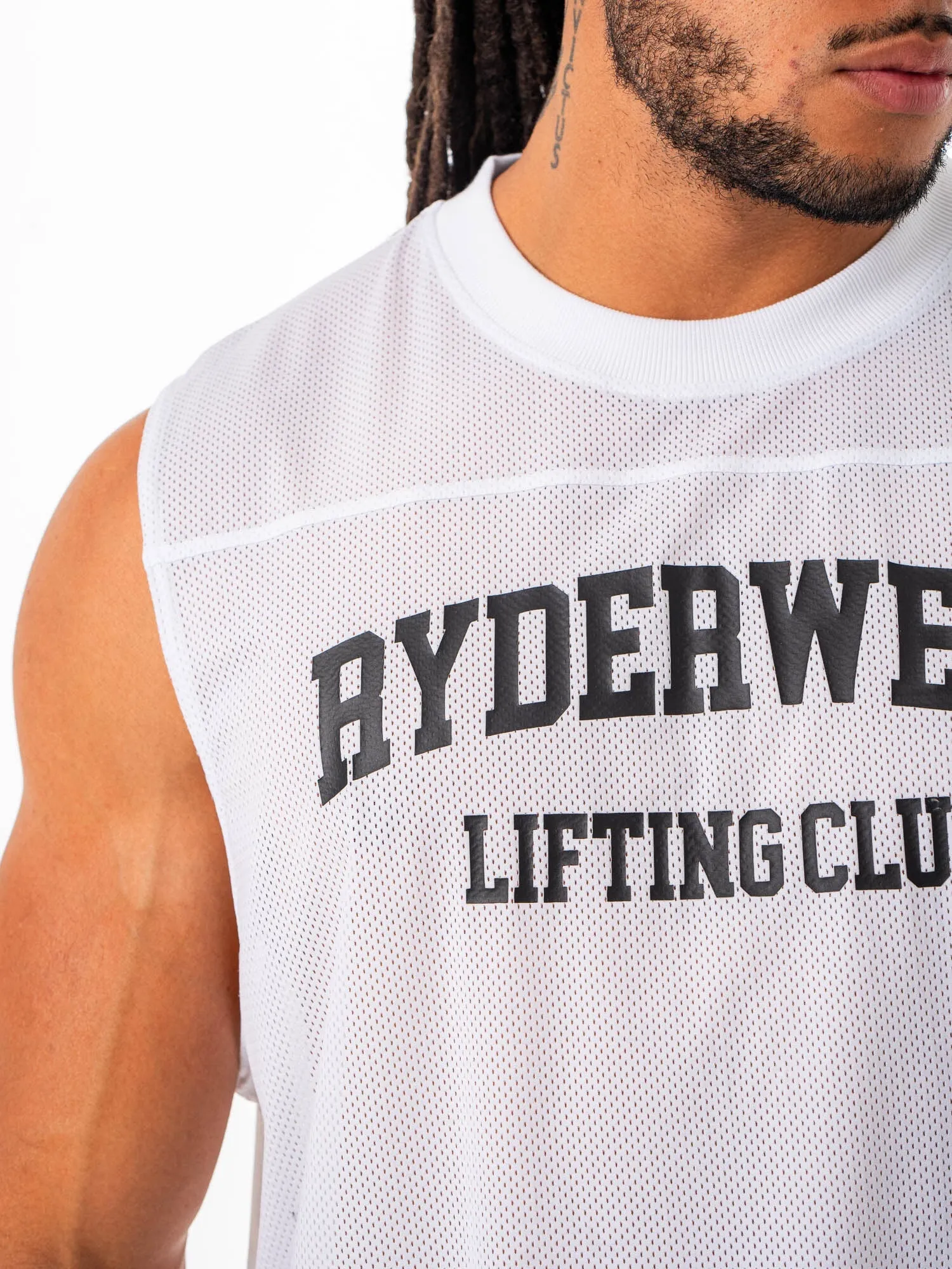 Mesh Flex Muscle Tank - White sold by Ryderwear product image thumbnail 4