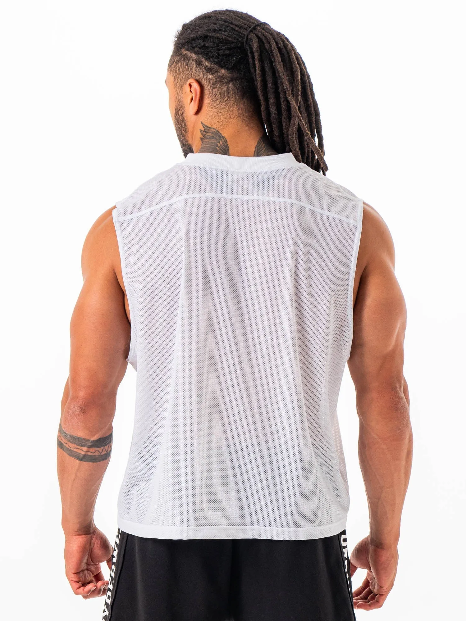Mesh Flex Muscle Tank - White sold by Ryderwear product image thumbnail 2
