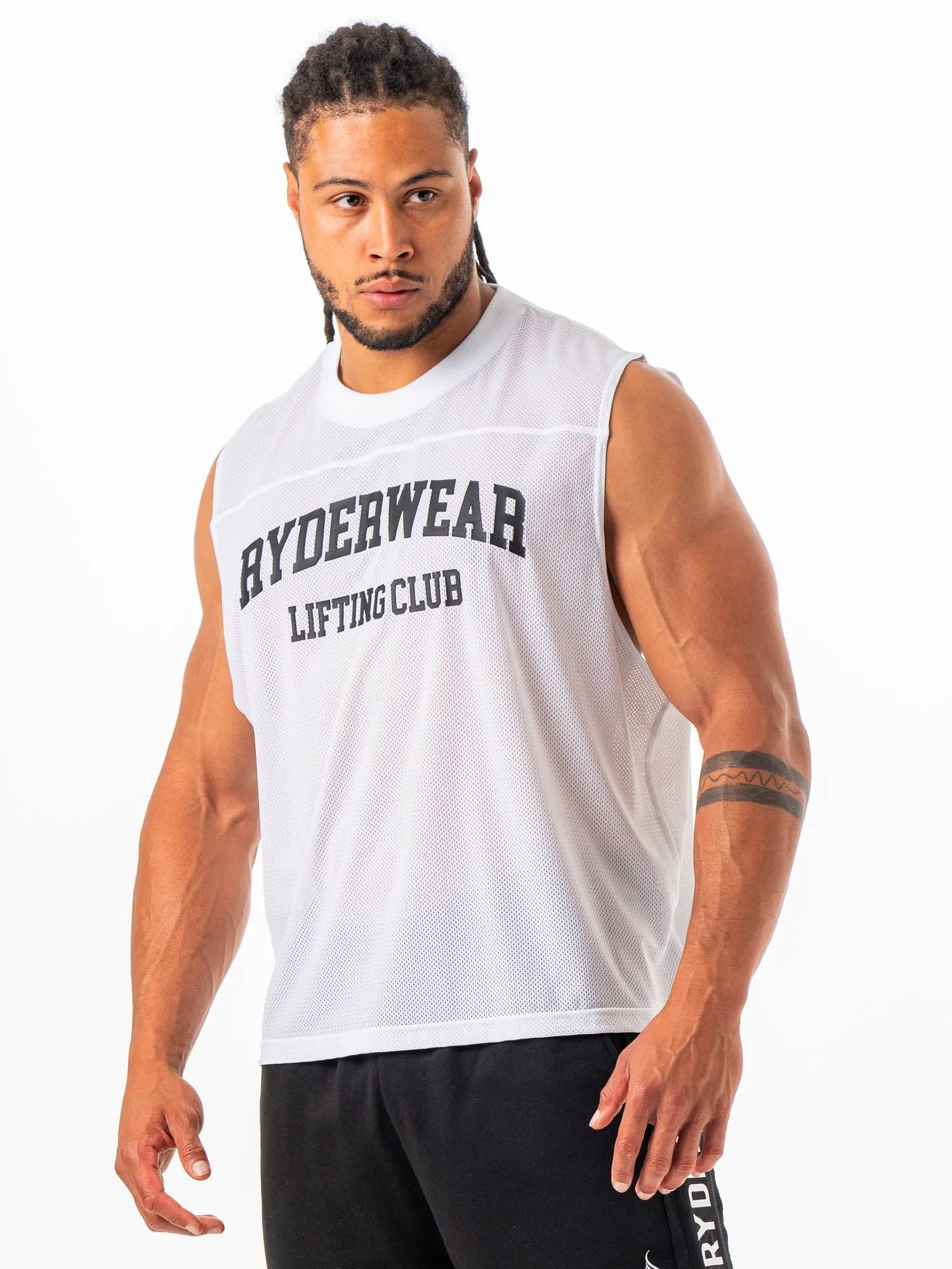 Mesh Flex Muscle Tank - White sold by Ryderwear product image thumbnail 3