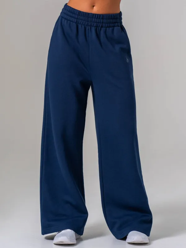 Womens Wide Leg Trackpant - Navy made by Ryderwear