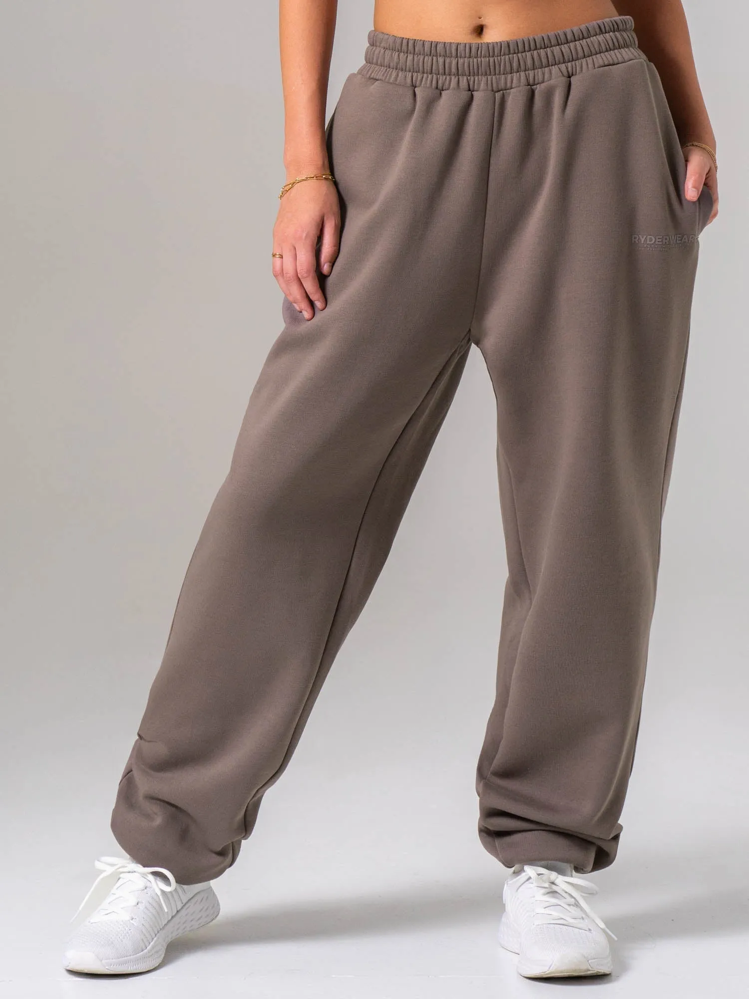 Unisex Fleece Track Pant - Deep Taupe sold by Ryderwear