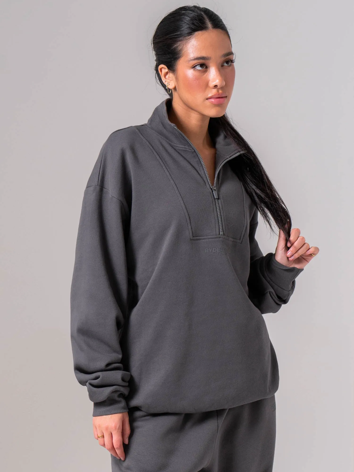 Unisex Fleece Half Zip - Charcoal sold by Ryderwear product image thumbnail 5