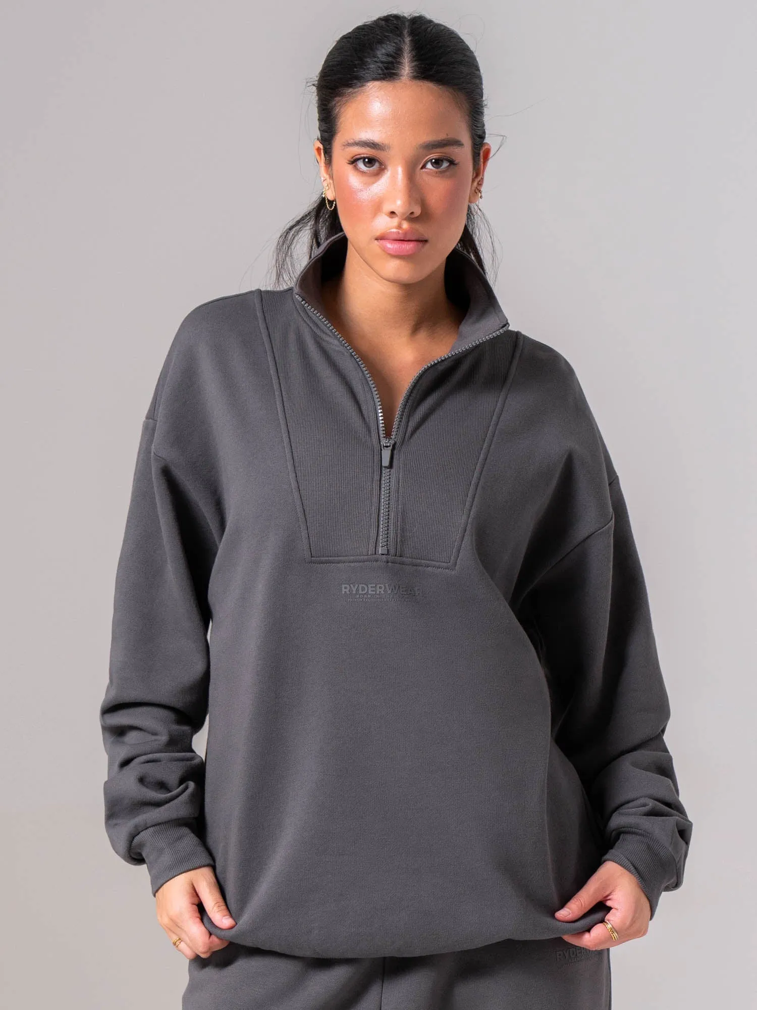 Unisex Fleece Half Zip - Charcoal sold by Ryderwear product image thumbnail 2
