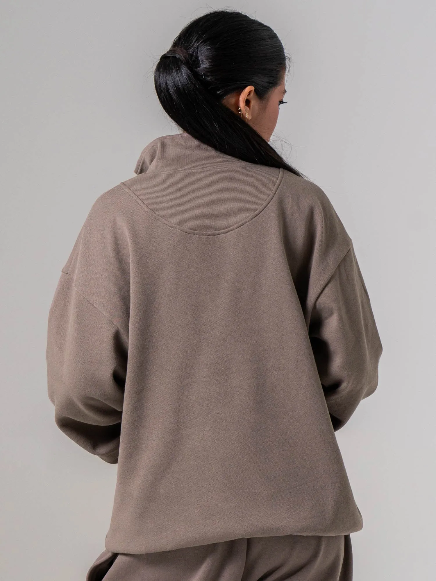 Unisex Fleece Half Zip - Deep Taupe sold by Ryderwear product image thumbnail 3