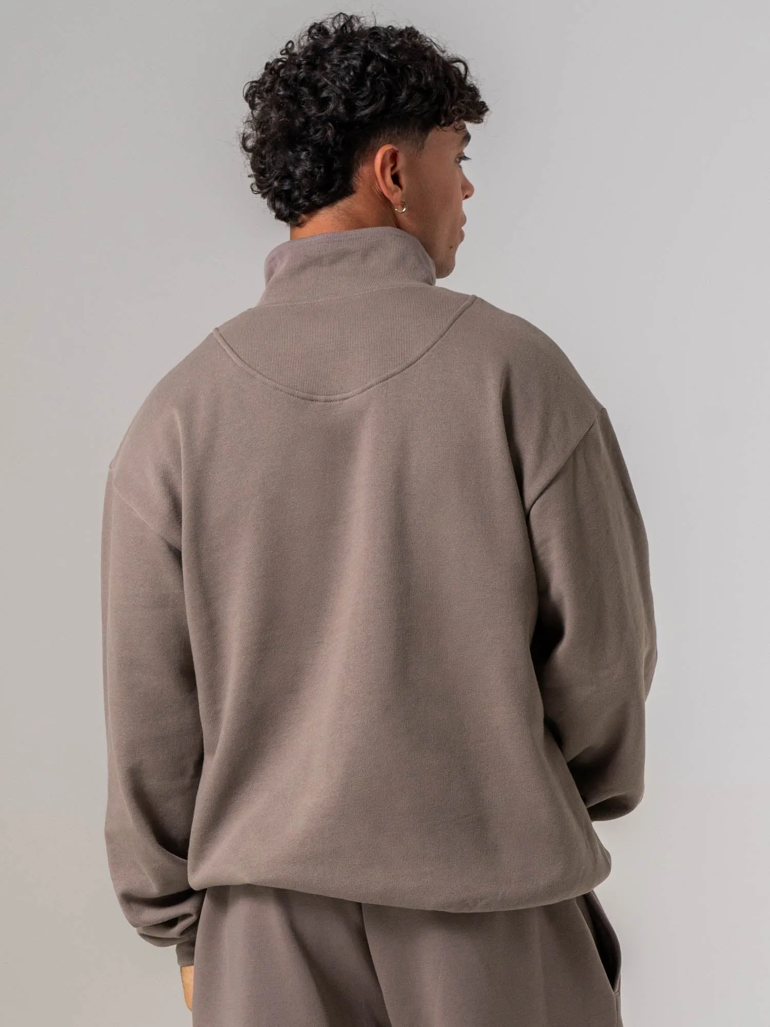 Unisex Fleece Half Zip - Deep Taupe sold by Ryderwear product image thumbnail 3