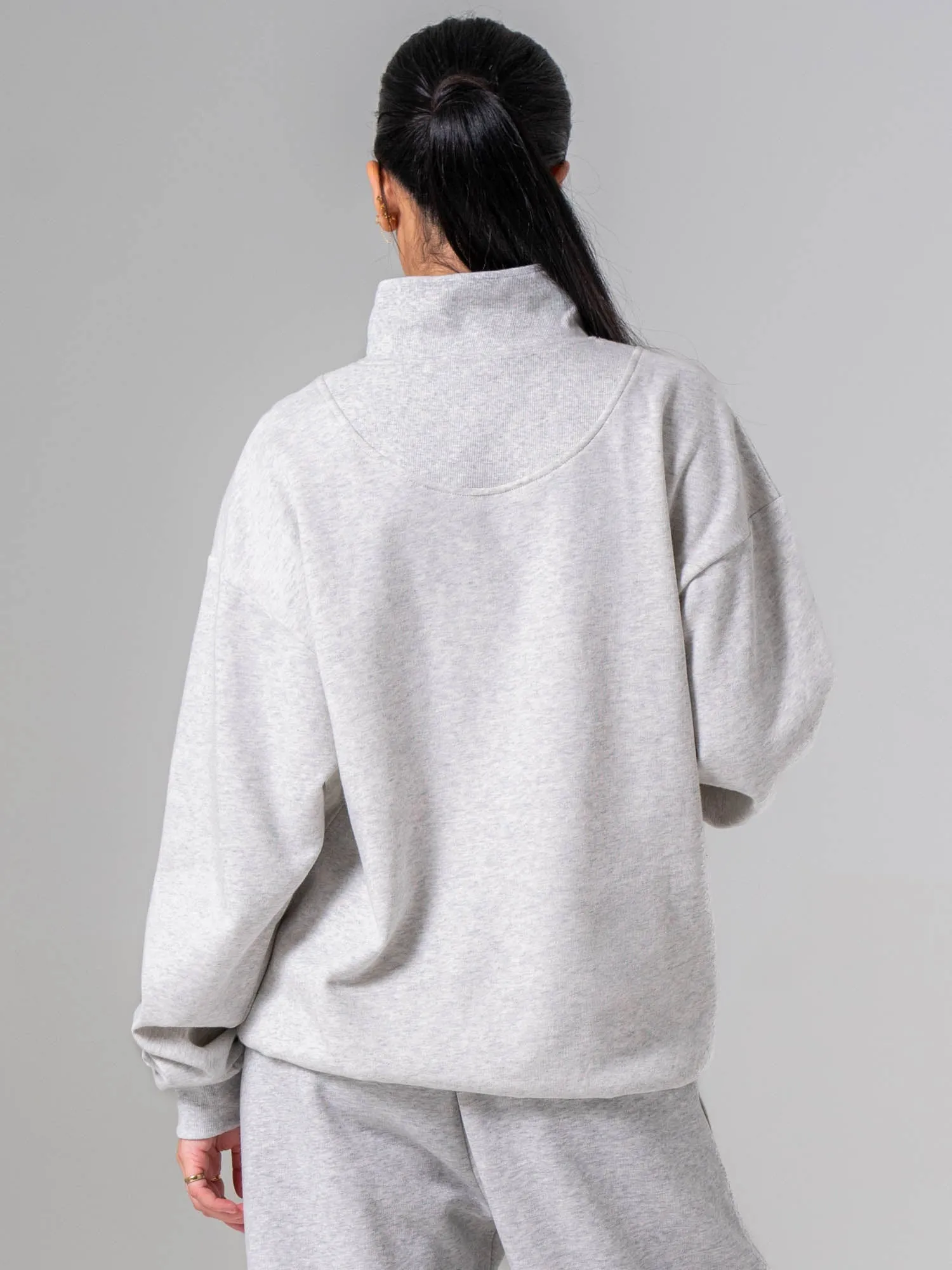 Unisex Fleece Half Zip - Snow Marle sold by Ryderwear product image thumbnail 3
