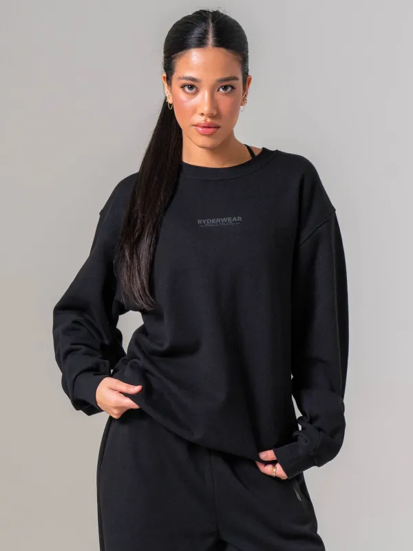Unisex Crewneck - Black made by Ryderwear