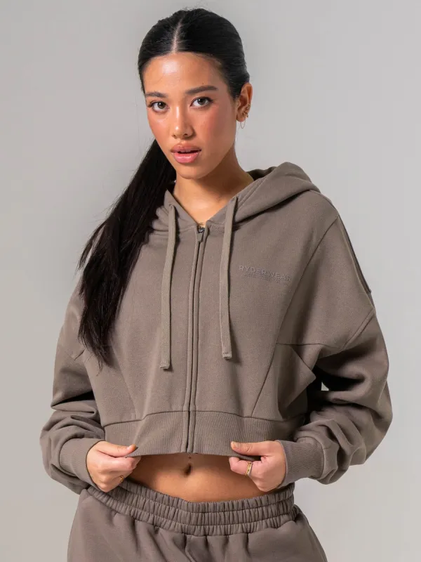 Womens Track Jacket - Deep Taupe made by Ryderwear