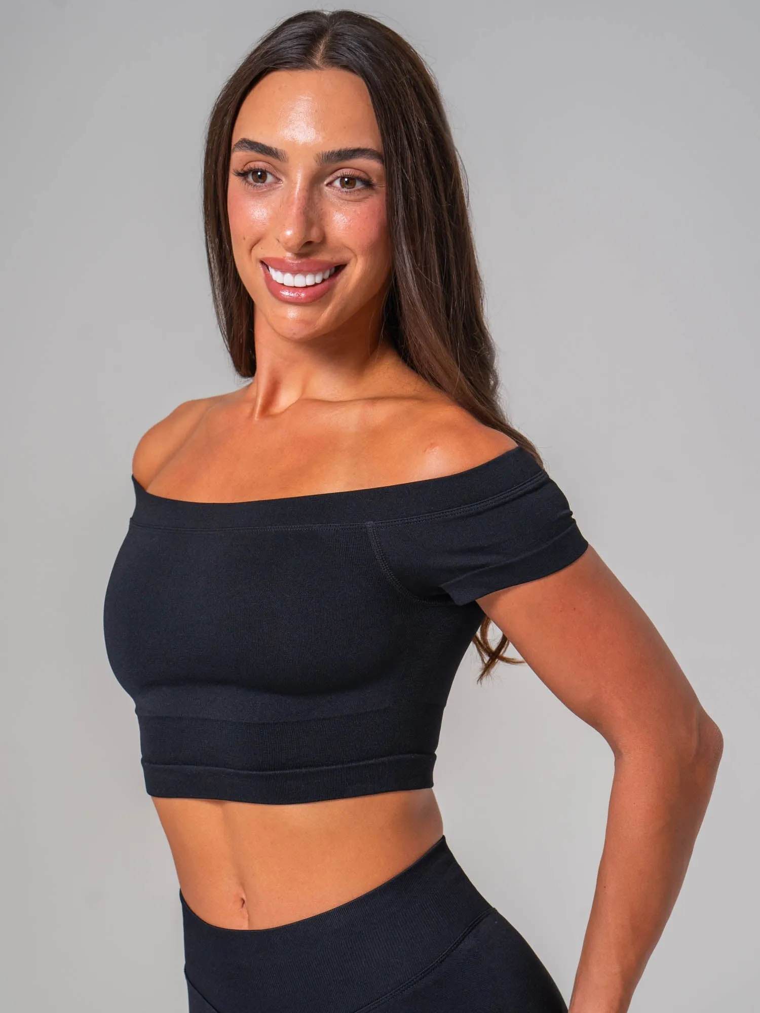 Boost Off The Shoulder Crop - Black sold by Ryderwear product image thumbnail 3