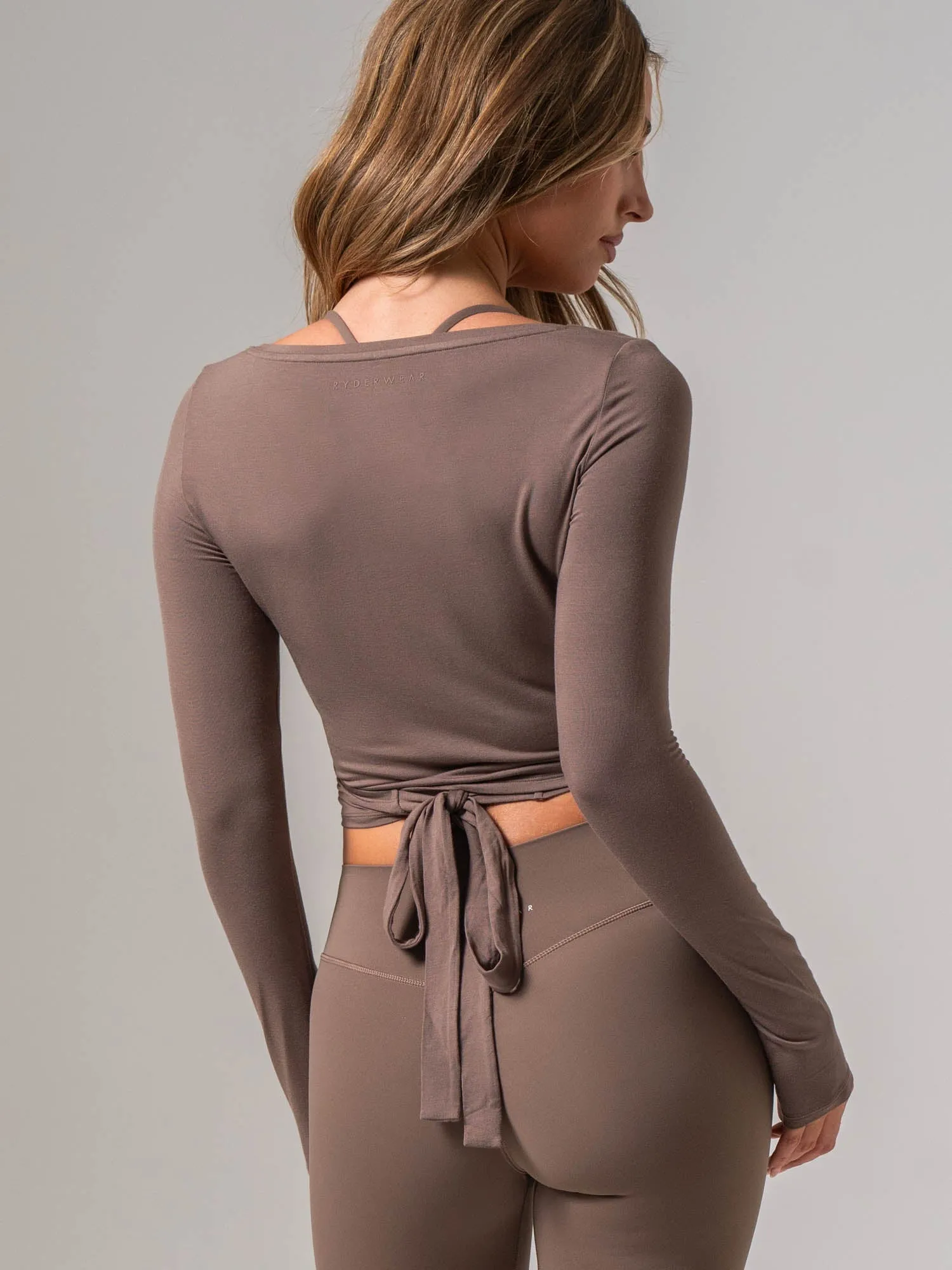 Ballet Wrap Top - Cocoa sold by Ryderwear product image thumbnail 2