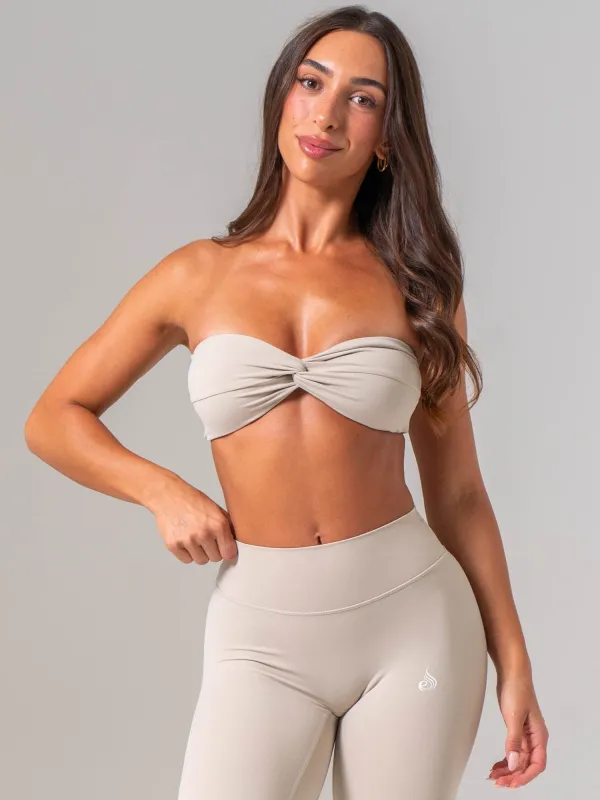 NKD Twist Front Bandeau - Oat Milk made by Ryderwear