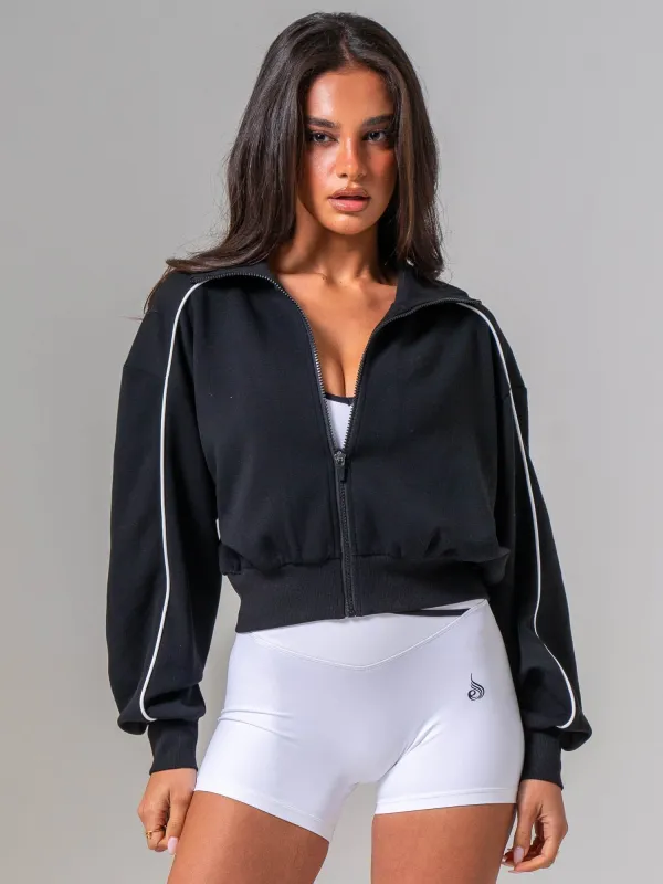 Contrast Track Jacket - Black/white made by Ryderwear