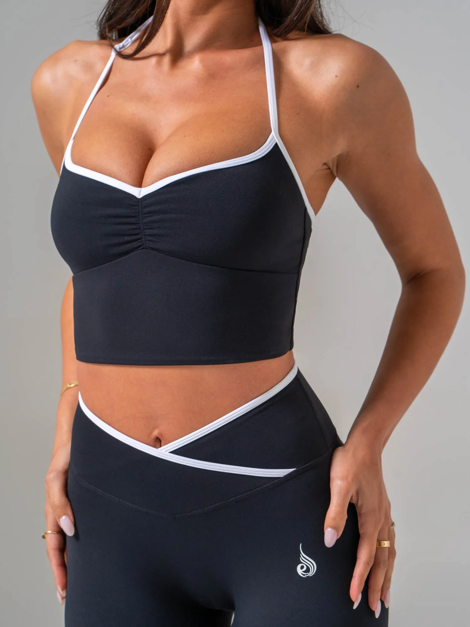 NKD Sweetheart Contrast Tank - Black/white sold by Ryderwear product image thumbnail 4