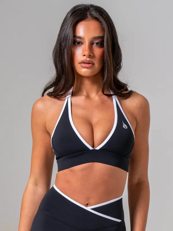 NKD Contrast Halter Bra - Black/white made by Ryderwear