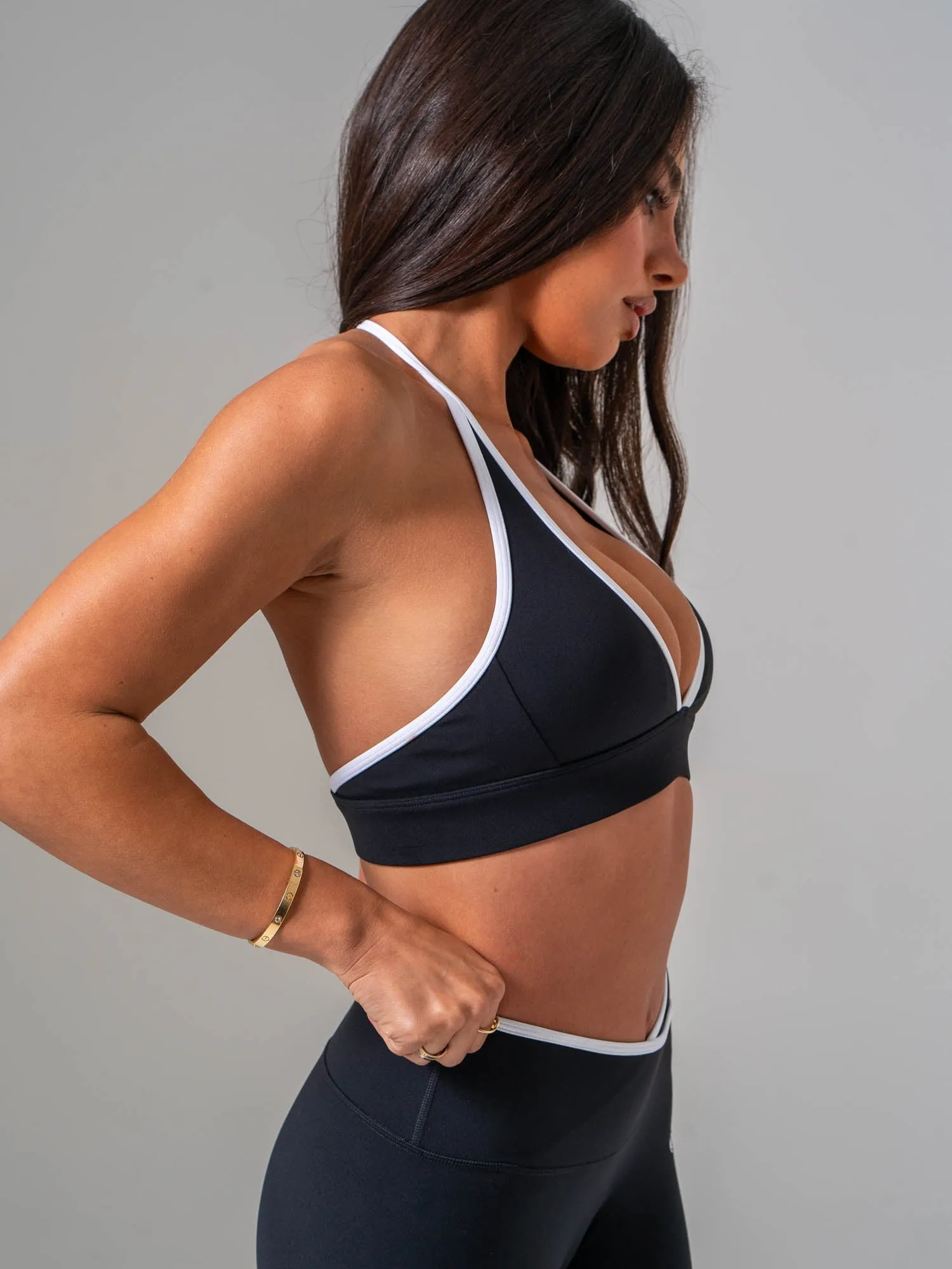 NKD Contrast Halter Bra - Black/white sold by Ryderwear product image thumbnail 5