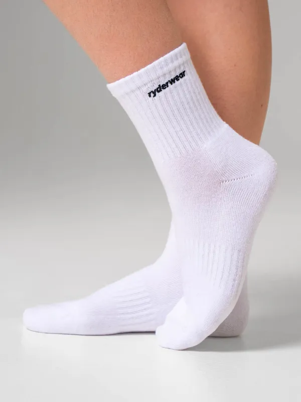 Ryderwear Crew Sock - White/black made by Ryderwear