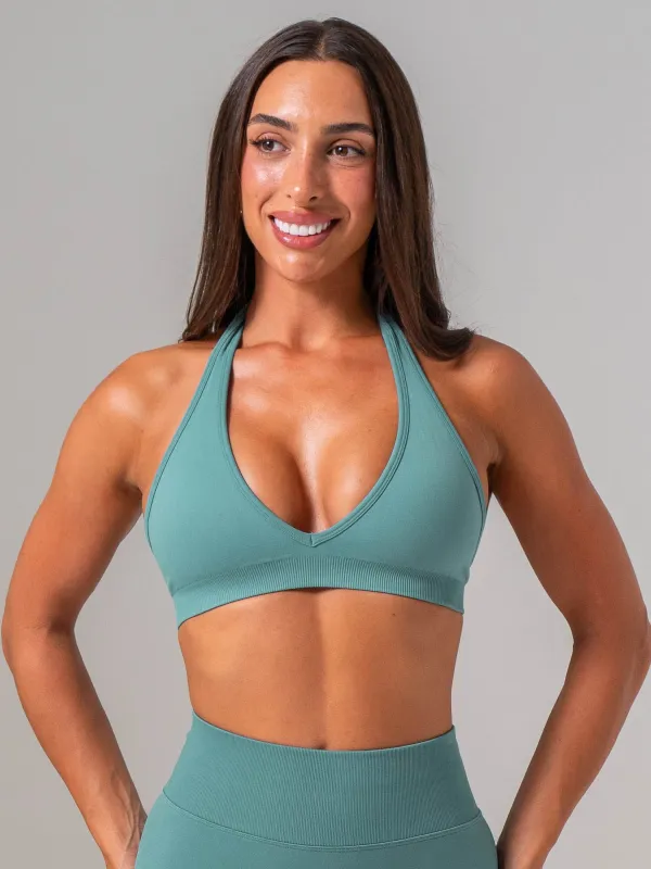 Sculpt Seamless Halter Bra - Aquamarine made by Ryderwear
