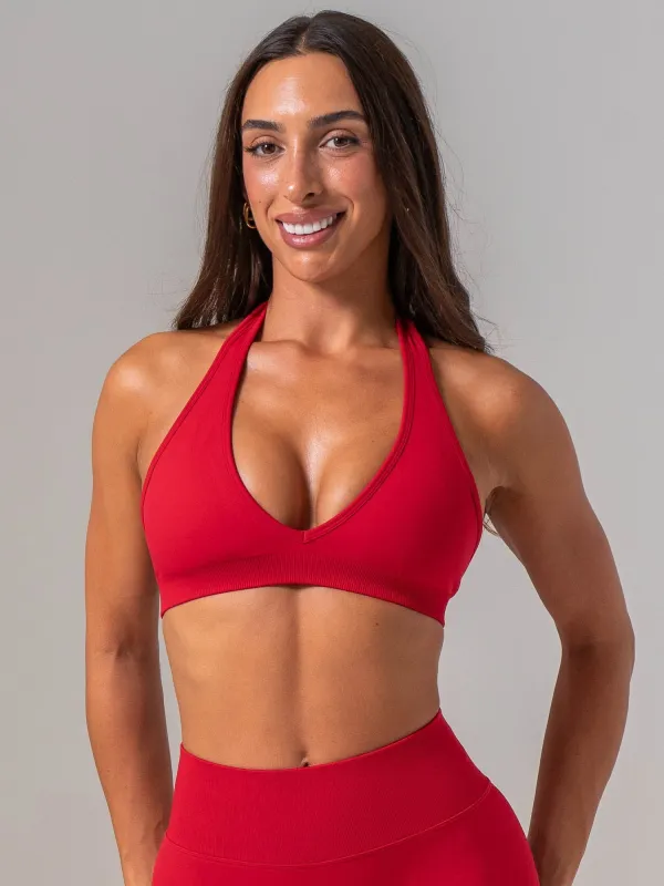 Sculpt Seamless Halter Bra - Cherry made by Ryderwear