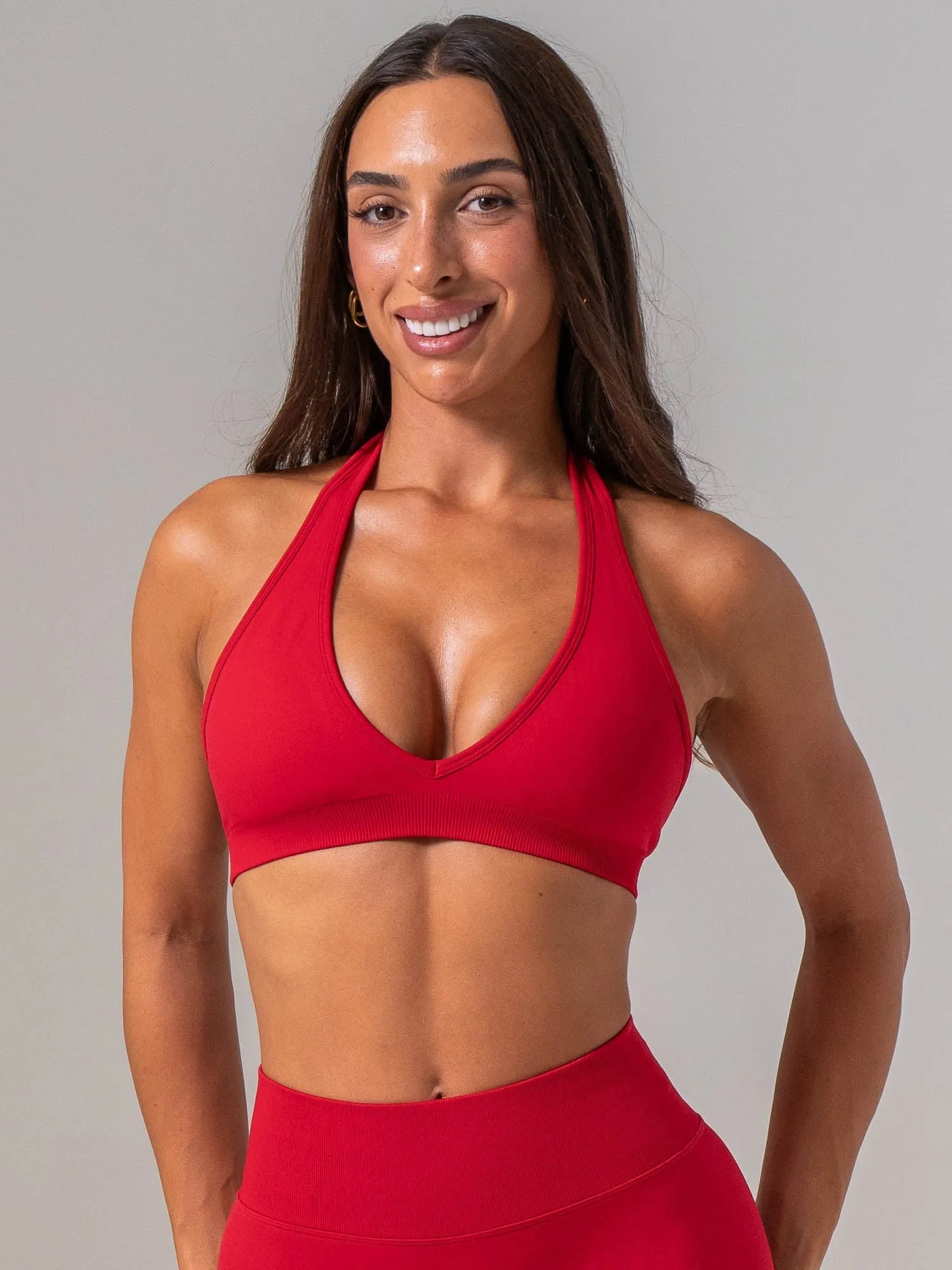Sculpt Seamless Halter Bra - Cherry sold by Ryderwear
