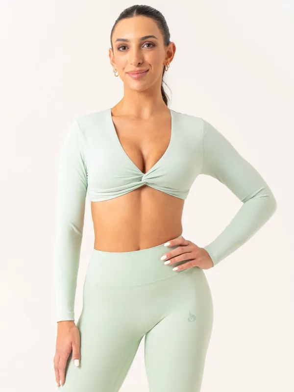 NKD Knot Long Sleeve Top - Cucumber sold by Ryderwear