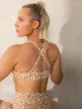 Momentum Twist Sports Bra - Vanilla Leopard sold by Ryderwear