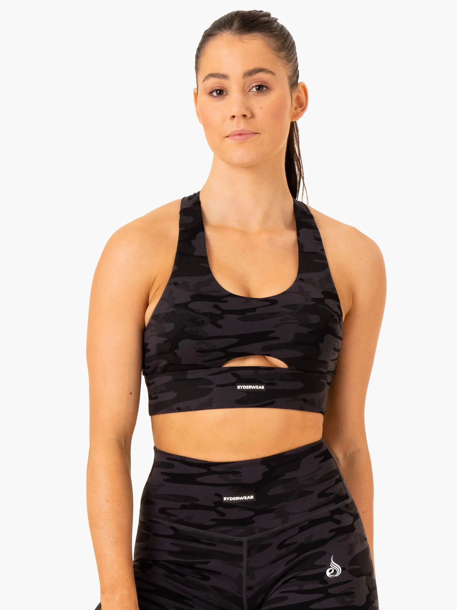 Base Racer Back Sports Bra - Black Camo sold by Ryderwear product image thumbnail 3