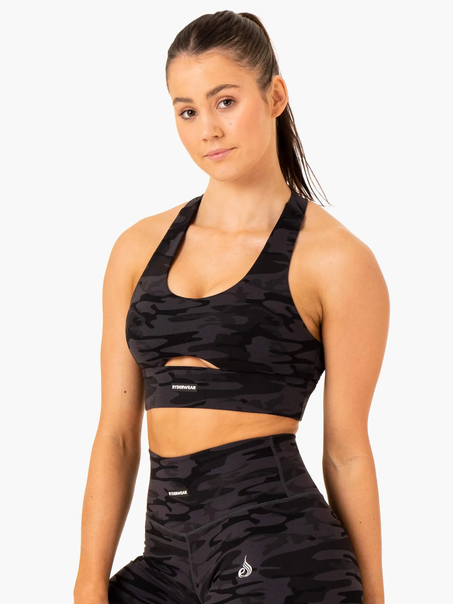 Base Racer Back Sports Bra - Black Camo sold by Ryderwear product image thumbnail 4