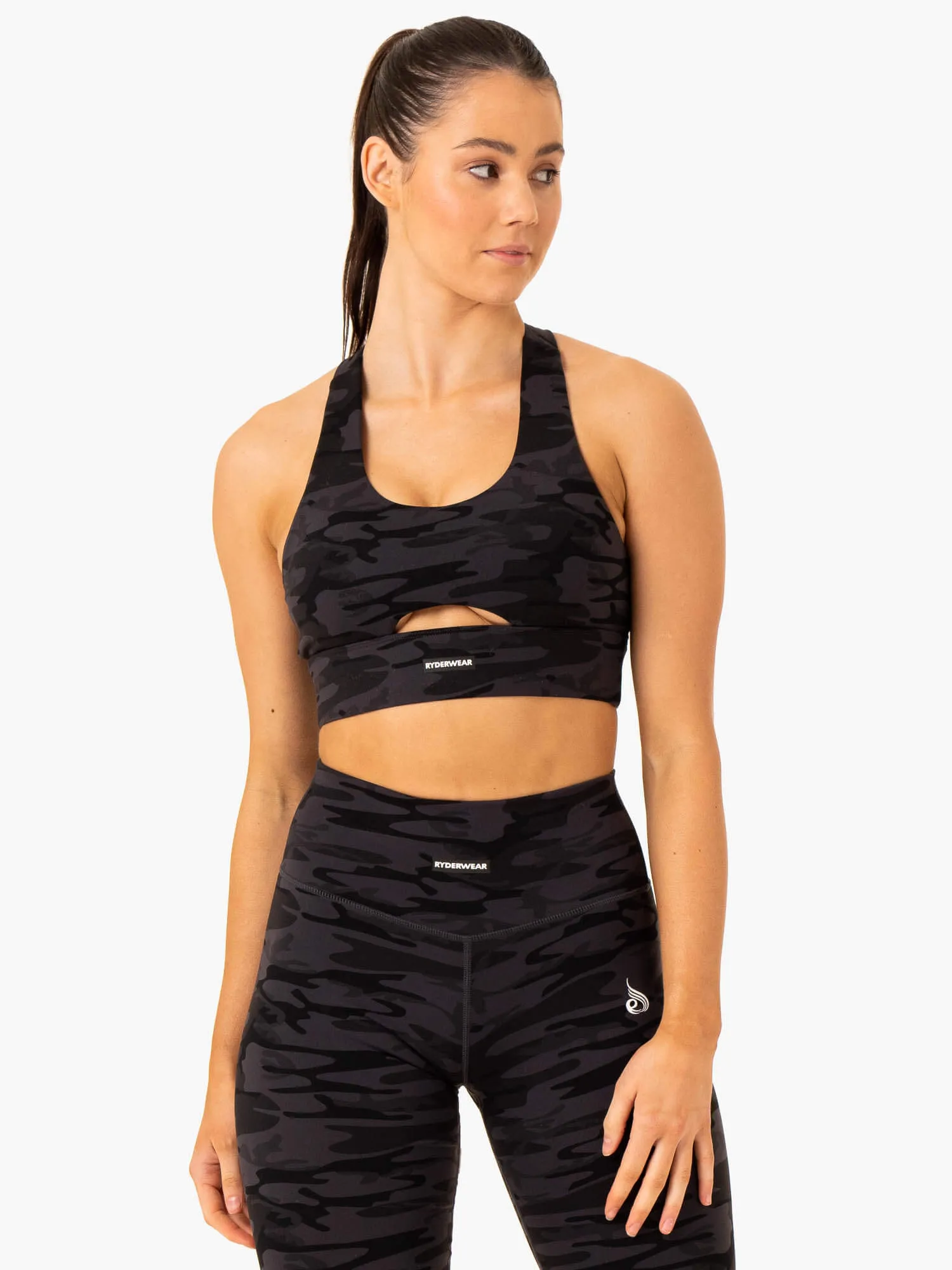 Base Racer Back Sports Bra - Black Camo sold by Ryderwear product image thumbnail 2