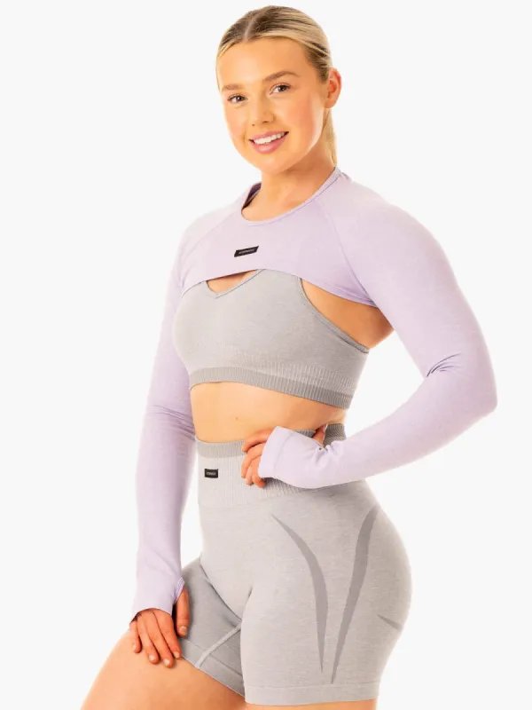 Excel Seamless Super Crop - Lavender Marl sold by Ryderwear