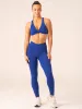 Momentum Cross Over Scrunch Leggings - Cobalt sold by Ryderwear