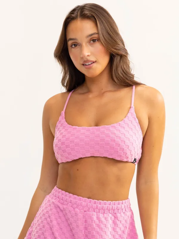 Terry Towelling Sports Crop - Musk Pink sold by Ryderwear