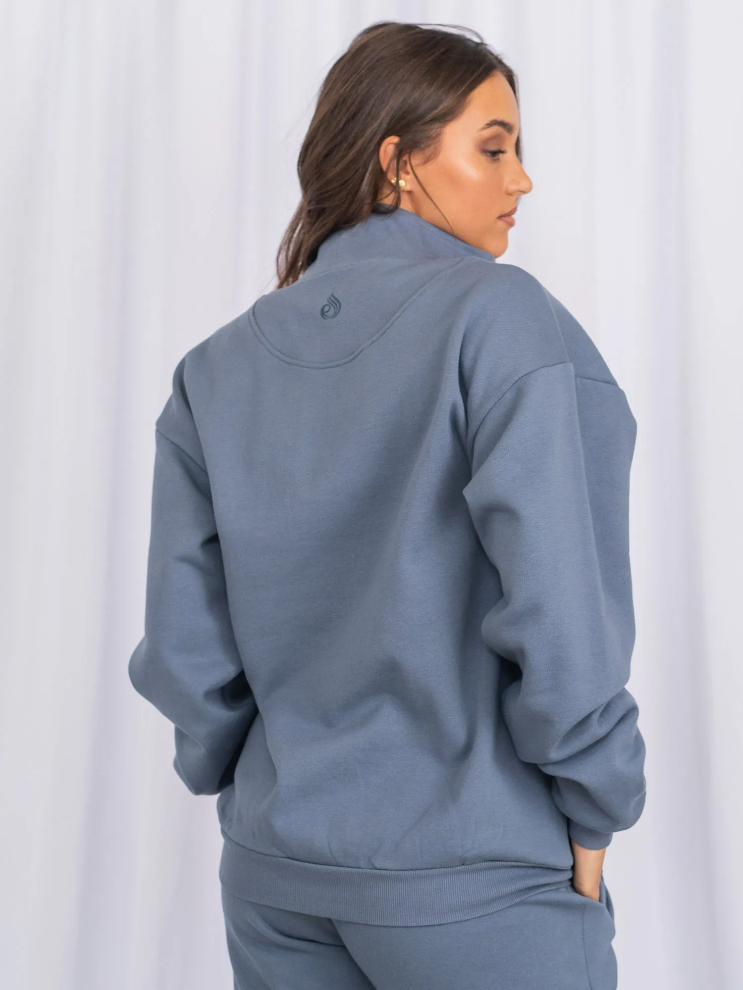 Unisex Half Zip Jumper - Denim Blue sold by Ryderwear product image thumbnail 4