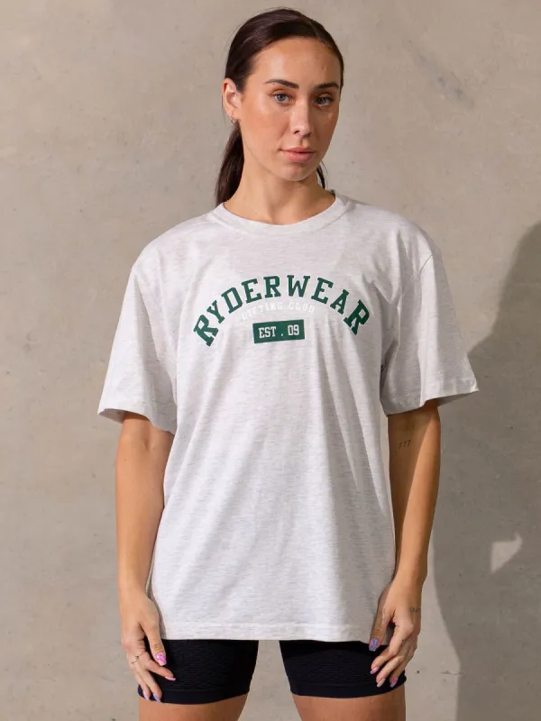 Varsity Oversized T-Shirt - Snow Marl sold by Ryderwear