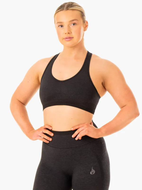 Excel Seamless Sports Bra - Black Marl sold by Ryderwear