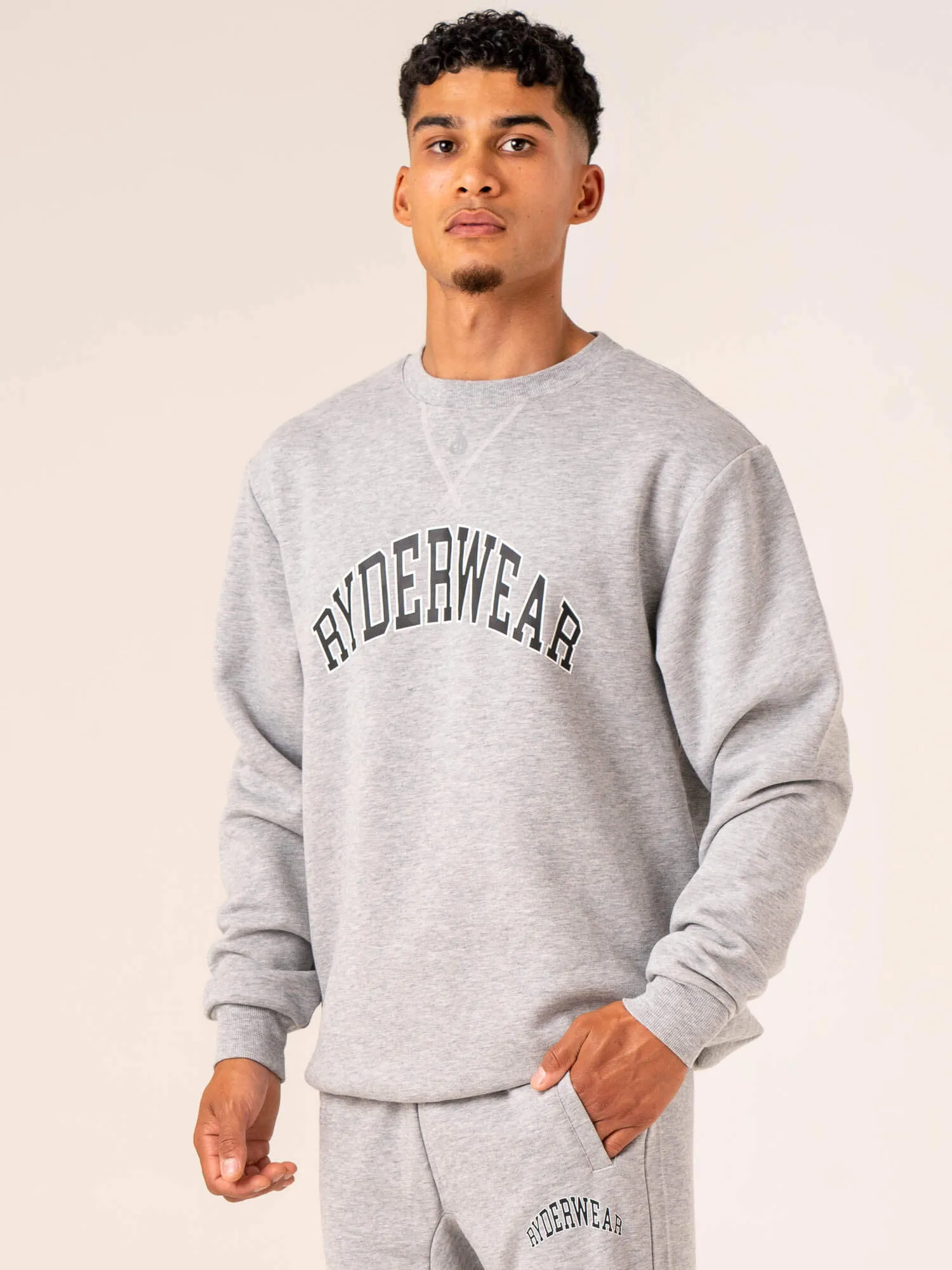 Men's Collegiate Crew Neck - Grey Marl sold by Ryderwear product image thumbnail 3