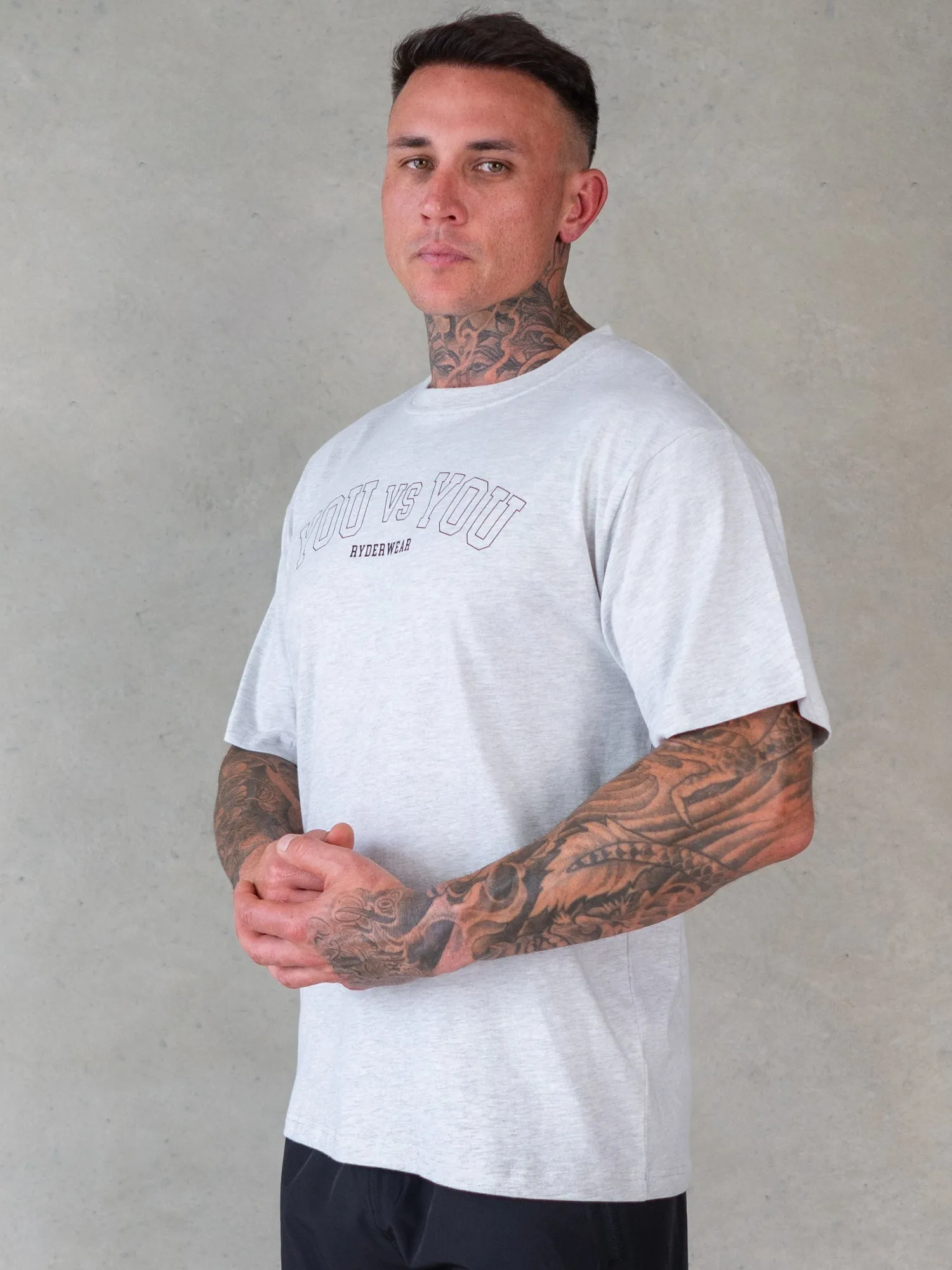 You vs You Oversized T-Shirt - Snow Marl sold by Ryderwear product image thumbnail 2