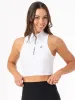 NKD 1/2 Zip Tank - White sold by Ryderwear