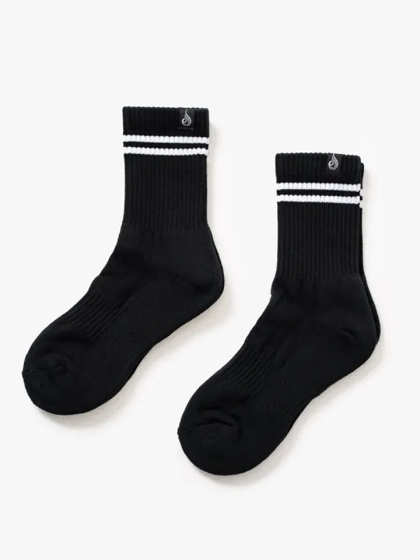 Stripe Crew Socks 2 Pack - Black sold by Ryderwear