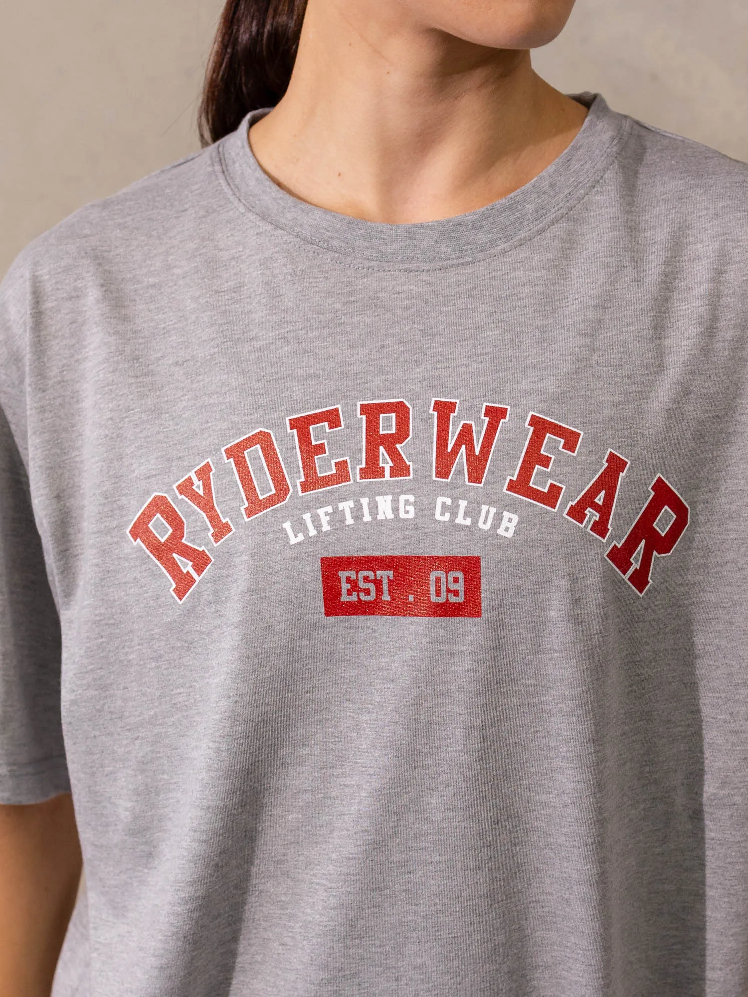 Varsity Oversized T-Shirt - Grey Marl sold by Ryderwear product image thumbnail 2