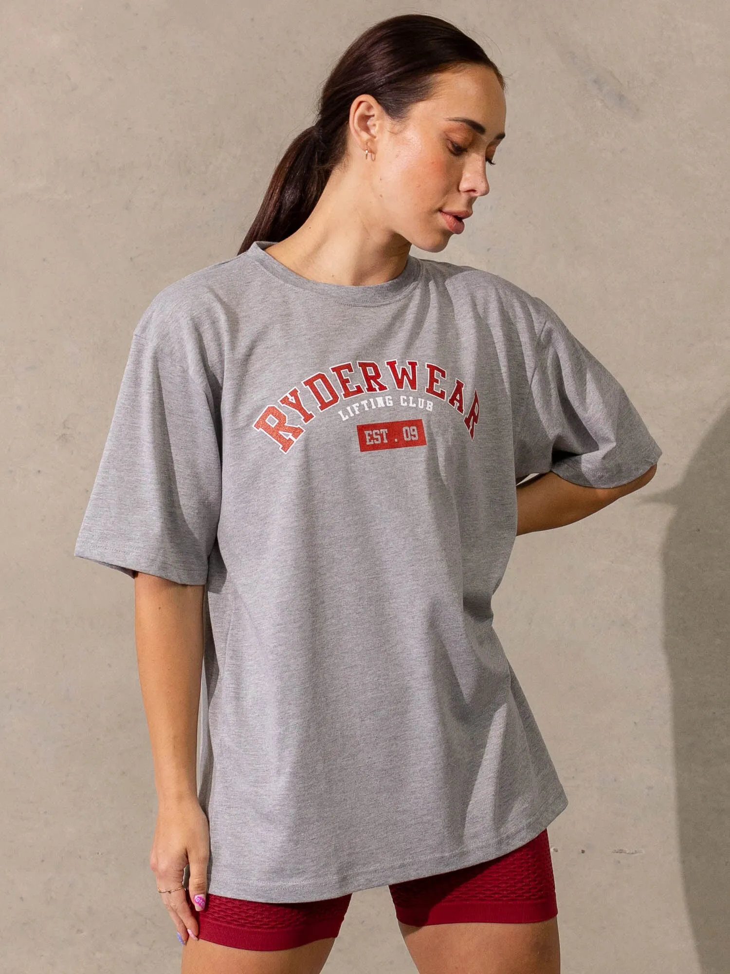 Varsity Oversized T-Shirt - Grey Marl sold by Ryderwear product image thumbnail 4